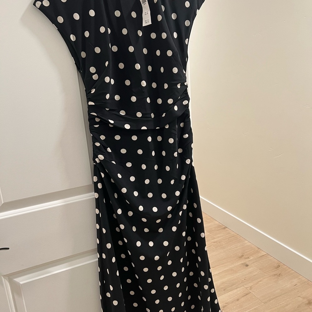 Abercrombie & Fitch Black and White Polka Dot Maxi Dress